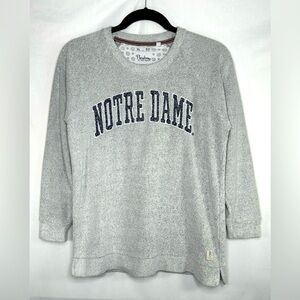 Notre Dame Gray Pressbox Sweatshirt Heather‎ Gray Fighting Irish Raglan Sz XL